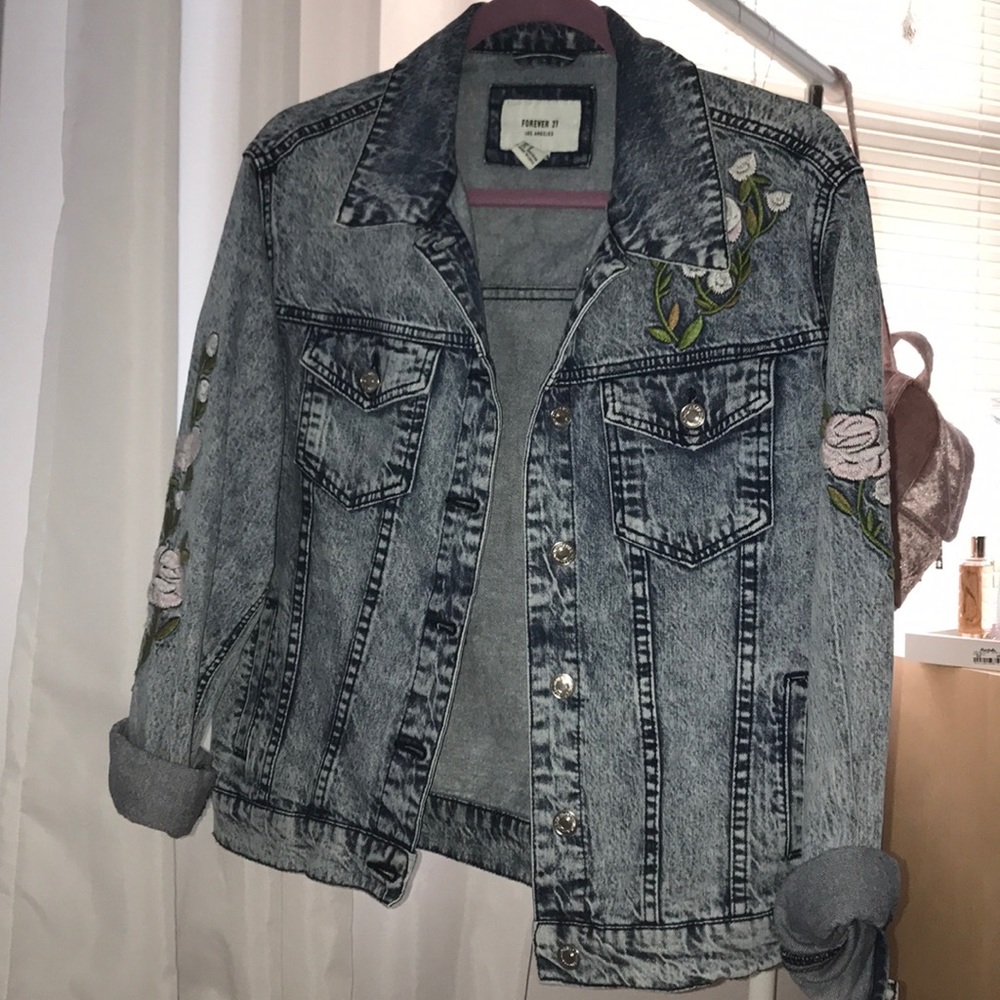 Acid Wash Denim Jacket F21